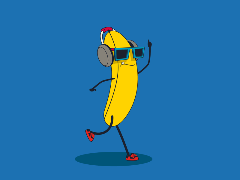 Running Banana banana character animation running