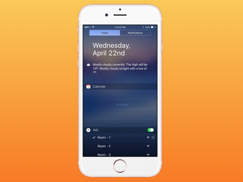 iPhone Notification Center - Wifi design ux ui dribbble wifi notification center iphone