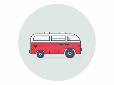 Bus Road Trip 2d bus color flat graphics illustrator motion road simple trip