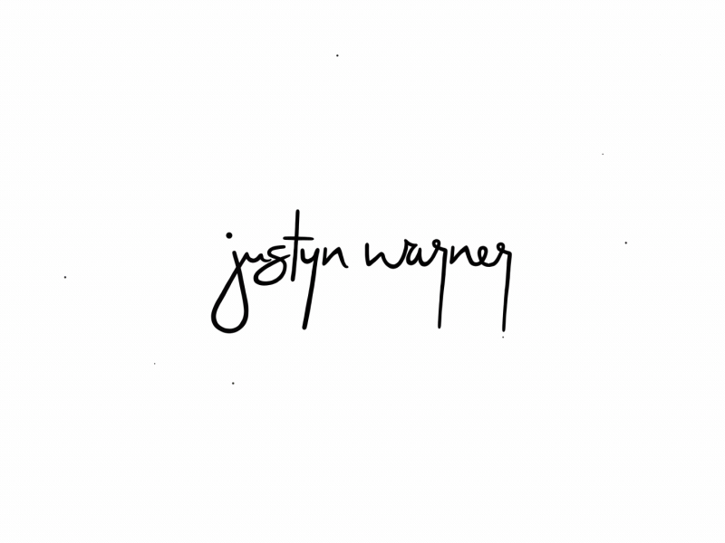 Justyn Warner clean intro justyn warner lettering animation logo reveal simple white