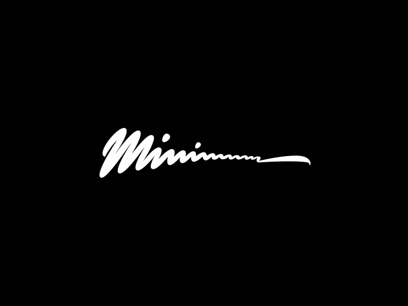 Minimum after effects animation black lettering logo reveal minimum shapes white