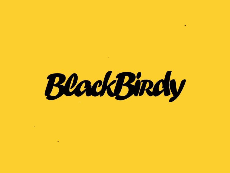 BlackBirdy app black blackbirdy bold communication lettering logo logo animation logo reveal yellow