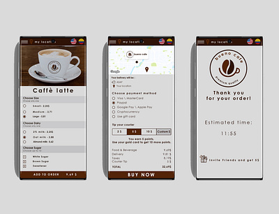 Smartphone Application bueno cafe 2/2 branding coffee design e commerce smartphone take out ui ux