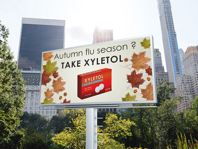 Billboard Xyletol Autumn flu season billboard branding campain