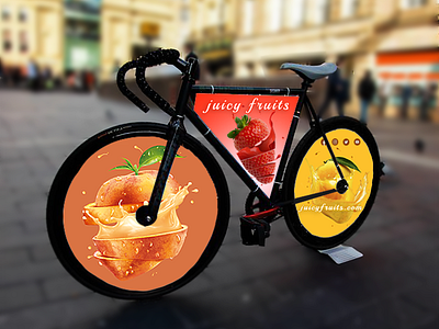 Juicy fruits bike advertisement advertisement bike branding design illustration photography street