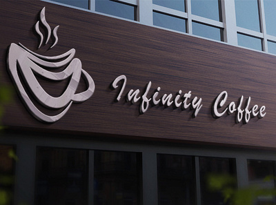 Infinity Coffee signboard branding coffee design logo