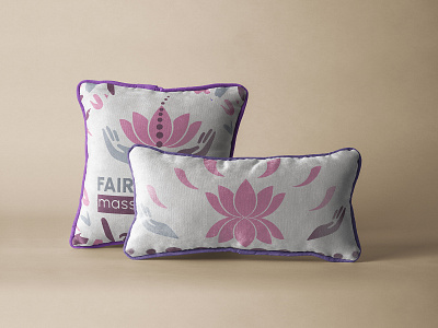 Fairy Lotos massage room pillows branding design logo