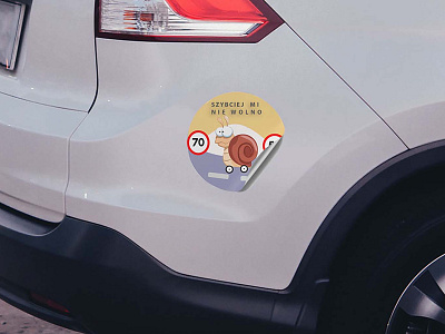 Presentation of car sticker branding design illustration sticker