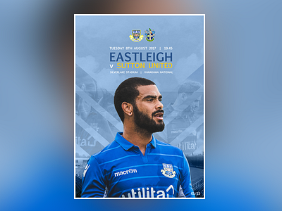 Eastleigh v Sutton match day poster cup day design fa football match matchday poster print soccer sport