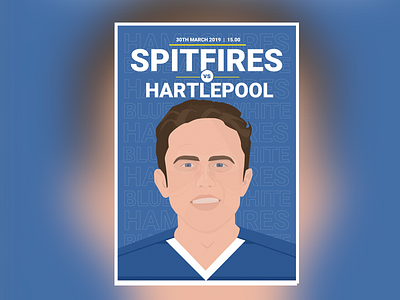 Eastleigh v Hartlepool Match day poster cover design football illustration match match day matchday poster print programme sketch soccer sport vector