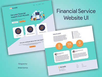 Mcredit - A Financial Service Website Landing Page UI design landing page ui uiux web design web ui website ui