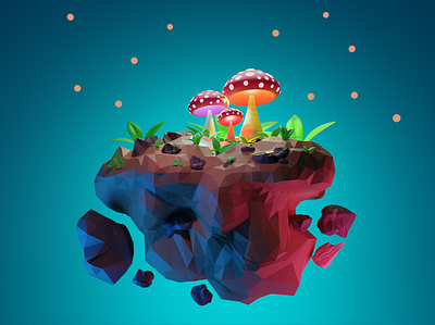 mushroom ... 3D blend. 3d design illustration
