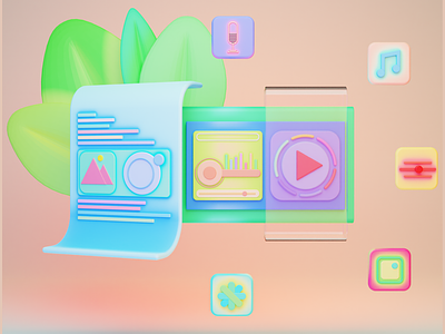 3D UI icon & web illustration.
Blender.