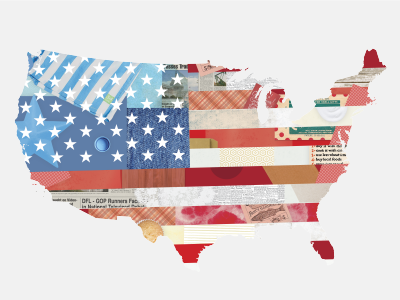 USA Collage american map