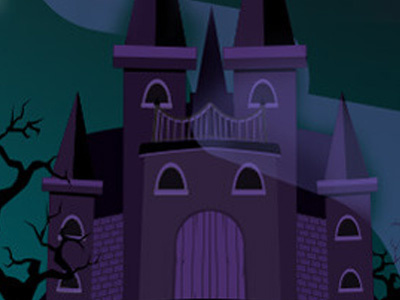 Haunted House green haunted purple vector