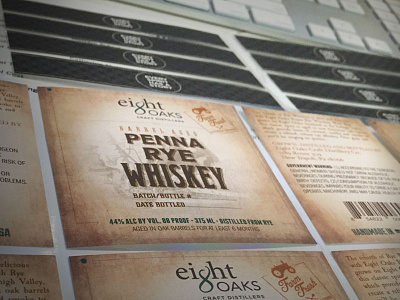 Eight Oaks Penna Rye Whiskey aged handmade rye whiskey