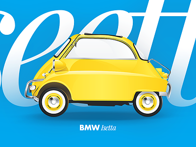 BMW Isetta 300 blue bmw car illustration vector vehicle