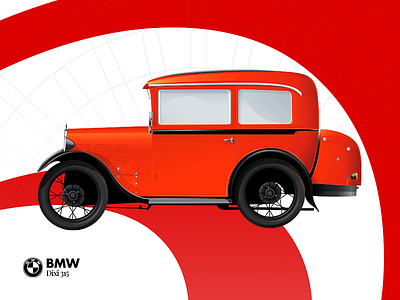 BMW Dixi 315 bmw car illustration red vector vehicle