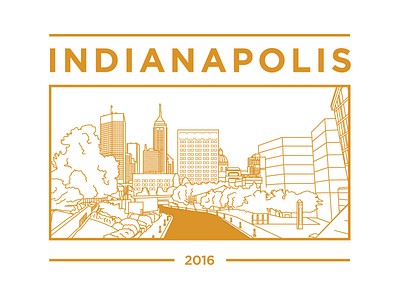 Indianapolis Skyline building city cityscape flat illustration indianapolis landmark landscape simple