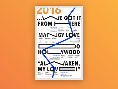 Albums of the Year 2016 2016 aoty list music poster print typography vector