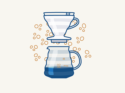 V60 brew caffeine coffee glass hario illustration pattern pour over v 60 v60 vector