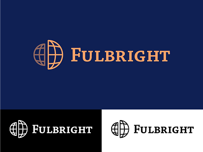 Fulbright fulbright globe identity logo pro bono simple wordmark