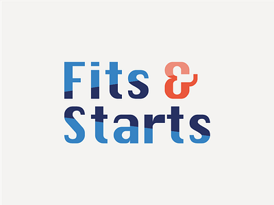 Fits & Starts brand identity logotype podcast simple tech wordmark