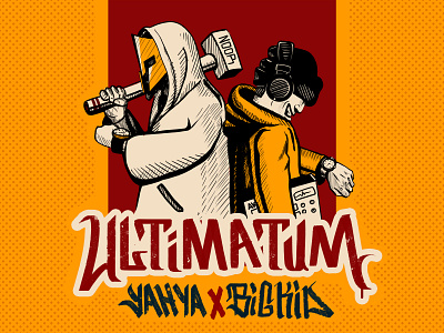 Ultimatum cover art handstyle hip hop illustration rap trap vintage design