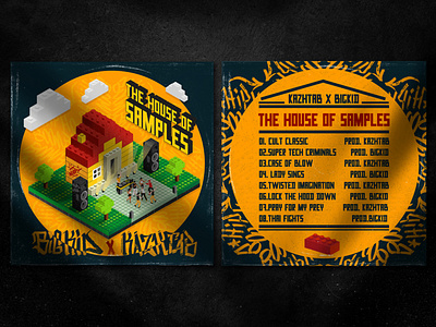 THE HOUSE OF SAMPLES cover art graphic design hip hop house illustration lego vintage design