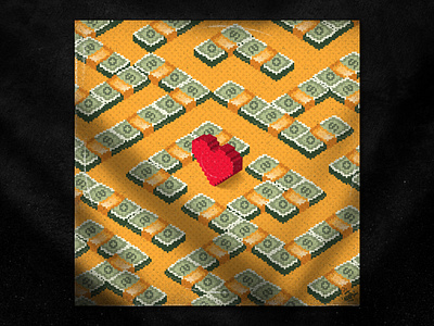 "love maze" cover art illustration pixel art vintage design