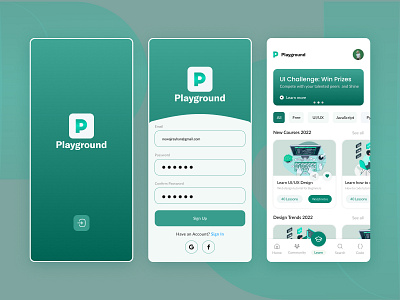 Playground ED-TECH Mobile App 2022 app branding clean design ed tech education flat graphic design logo minimal mobile product typography ui ux web website