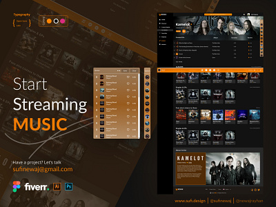 Music Streaming Website branding design music platform responsive streaming template typography ui uiux ux web design website