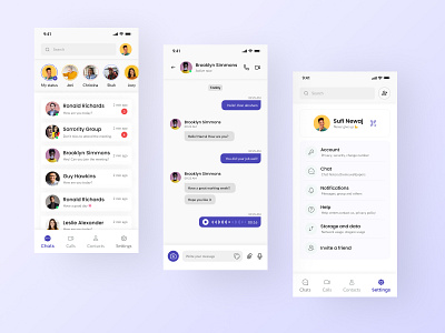 Messenger Mobile App branding chat chatting design design system graphic design home page ios app message messaging app messenger mobile app onboarding ui ux visual design