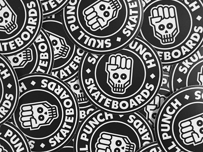 Skull Punch Skateboards Stickers design fist logo skate skull sticker