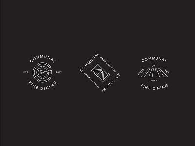Communal Iconography branding communal dining farm fine graphics icons restaurant stamps