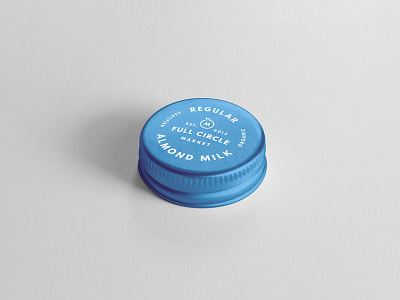 Almond Milk Bottle Cap almond bottle cap circle full labeling market milk packaging typography