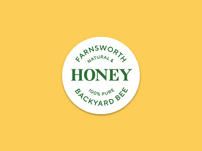 Honey Label badge bee honey label natural organic packaging pure sticker typography