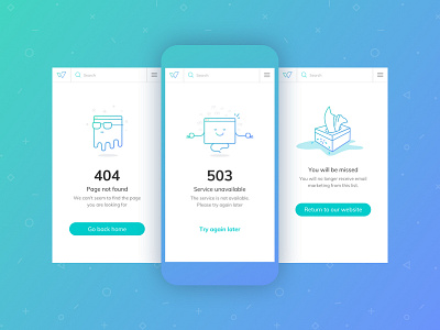 Error Pages 404 503 ghost illustration meditation mobile product tissue ui unsubscribe ux