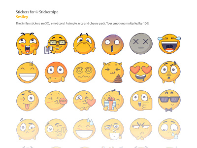 Stickers 2d art character drowing emogi emotions flat icons illustration illustrator simple smiley stickers