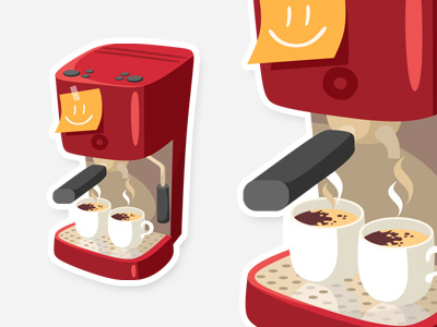 Coffee coffee hipster illustration smile sticker