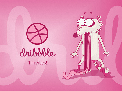 One Dribbble Invite character design dribbble dribbble invite dribbble invite giveaway dribbble invites flat giveaway illustration invite vector