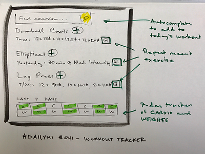 DailyUI #041 - Workout Tracker 037 dailyui workout