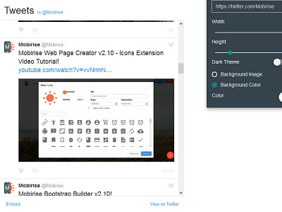 Mobirise v2.10 - Twitter Feed Tutorial! builder feed free help mobile mobirise page site tutorial twitter website