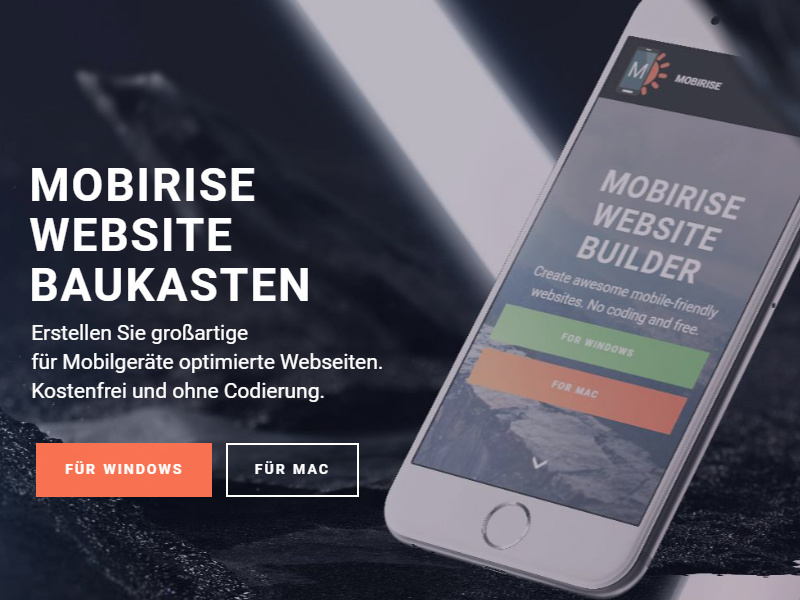Mobirise 2.11 - New German Webseite! websites baukasten webseiten baukasten webseitenbaukasten seiten seite webseite mobirise