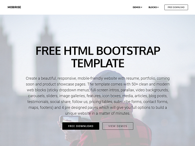 Free HTML Bootstrap Template bootstrap bootstrap template free template html html template templates webdesign