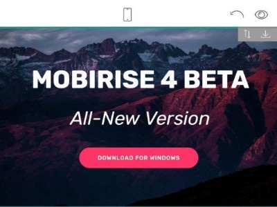 Mobirise 4 Beta announce free mobile responsive web design web development website builder