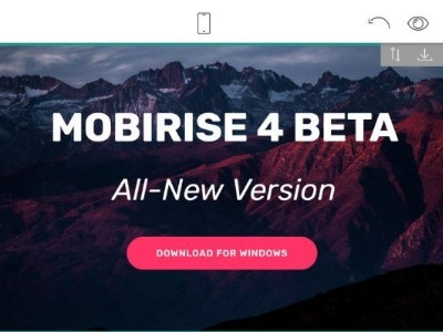 Mobirise 4 Beta announce