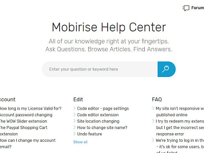 Mobirise Free Mobile Website Builder v4.3 - Help Center!