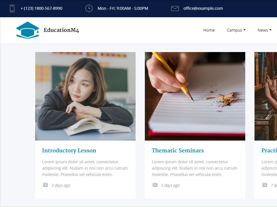 Mobirise HTML5 Template Generator 4.8.1 EducationM4! by Mobirise Builder on Dribbble