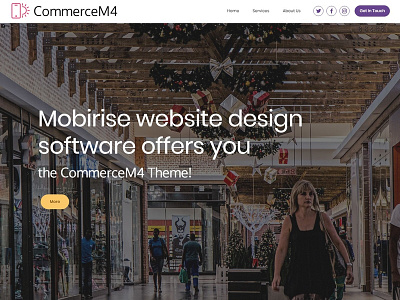 Mobirise website design software - the CommerceM4 Theme!